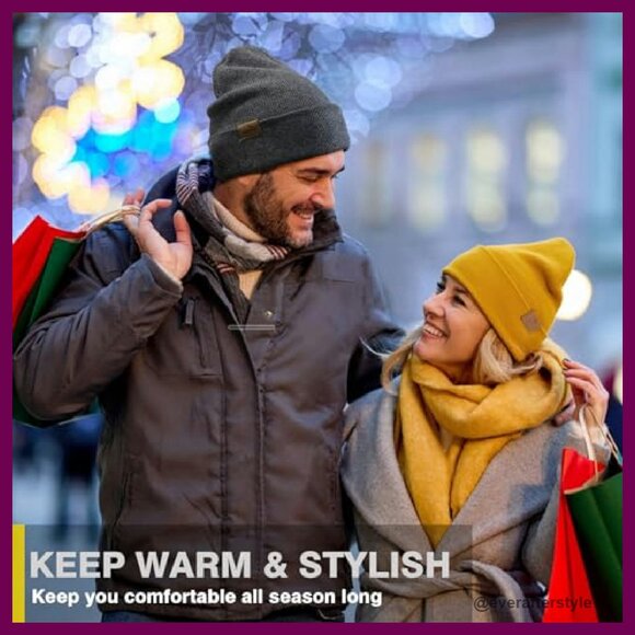 Merino Wool Cuffed Beanie Hat Winter Warm Ribbed Knit Unisex Classic main image 2